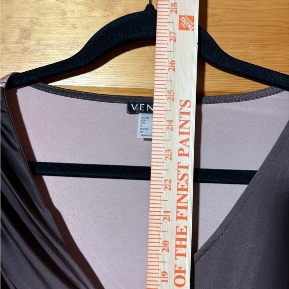 Venus Draped Pink/Gray Long Sleeve Ombre Blouse M - Picture 9 of 9